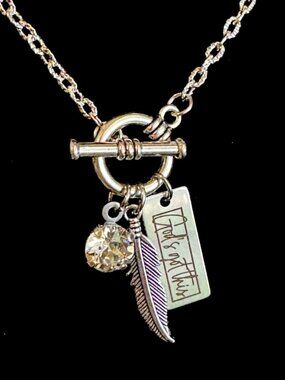 God's Got This Charm - Under His Feathers Toggle Necklace